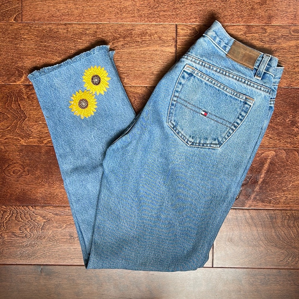 Customized vintage Tommy Hilfiger high waisted jeans